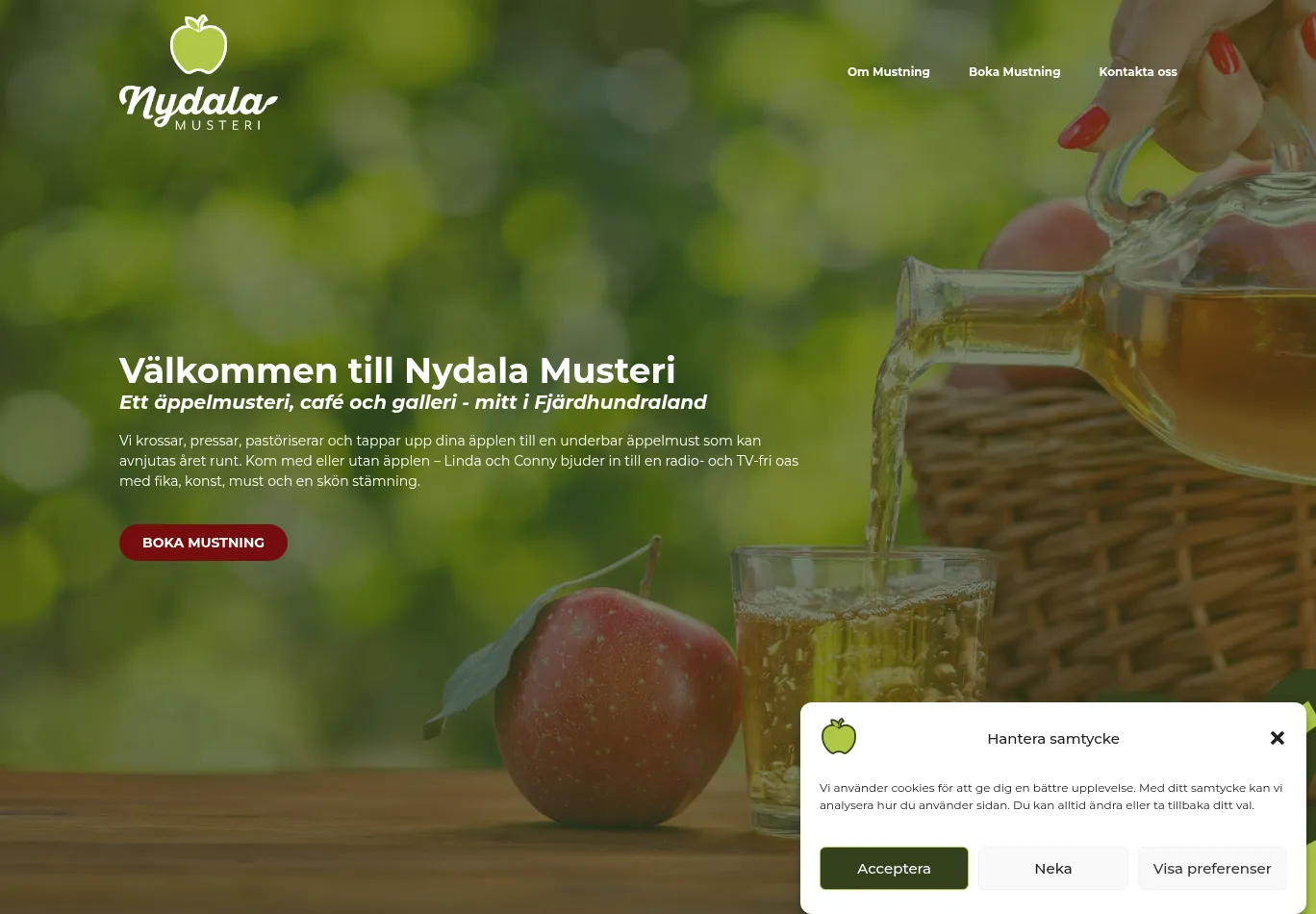 nydalamusteri.se before consent screenshot