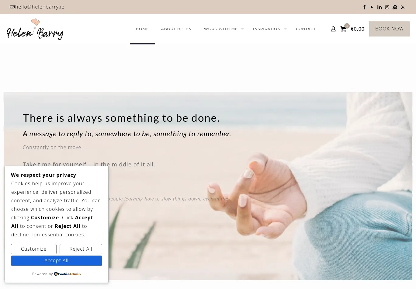 helenbarry.ie before consent screenshot