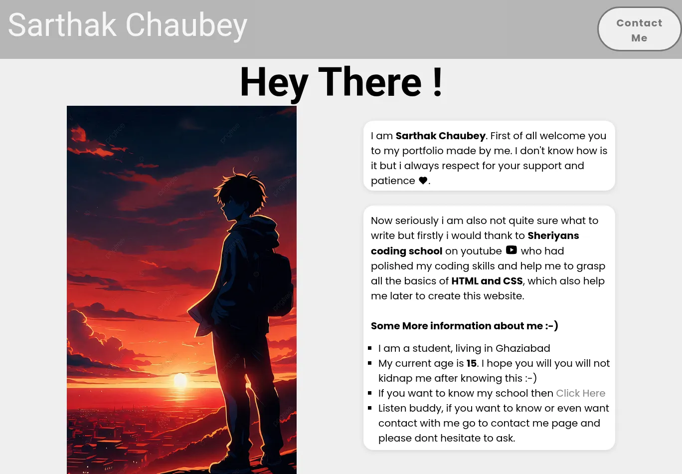 sarthakchaubey.netlify.app screenshot