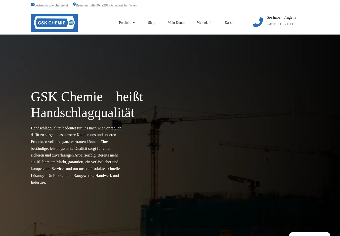 gsk-chemie.at necessary only consent screenshot