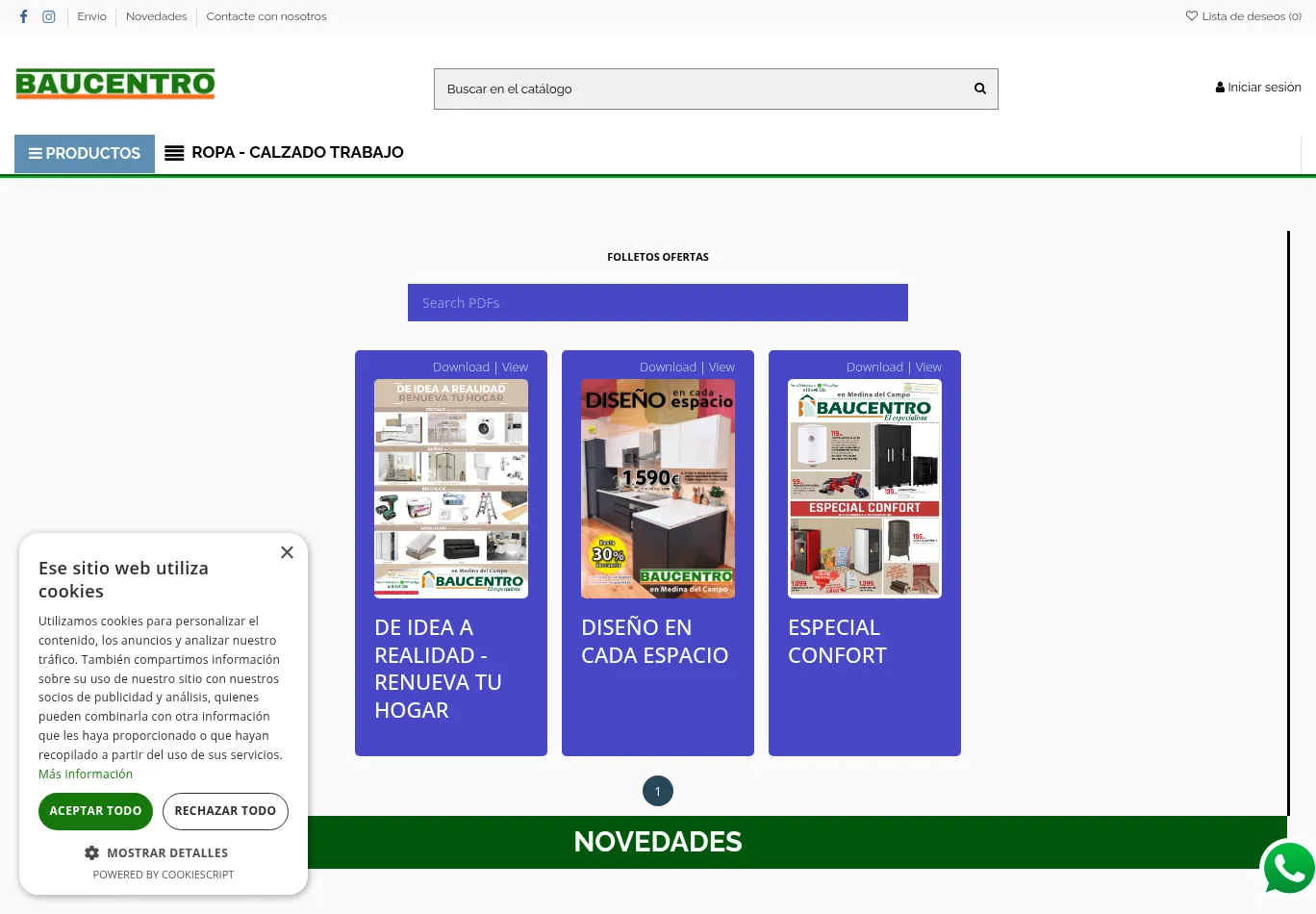 baucentro.es before consent screenshot