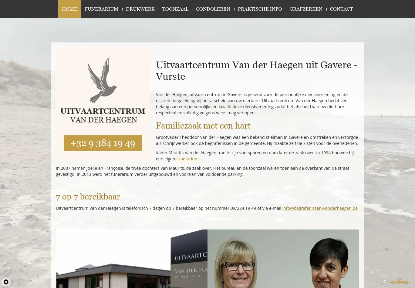 begrafenissen-vanderhaegen.be before consent screenshot