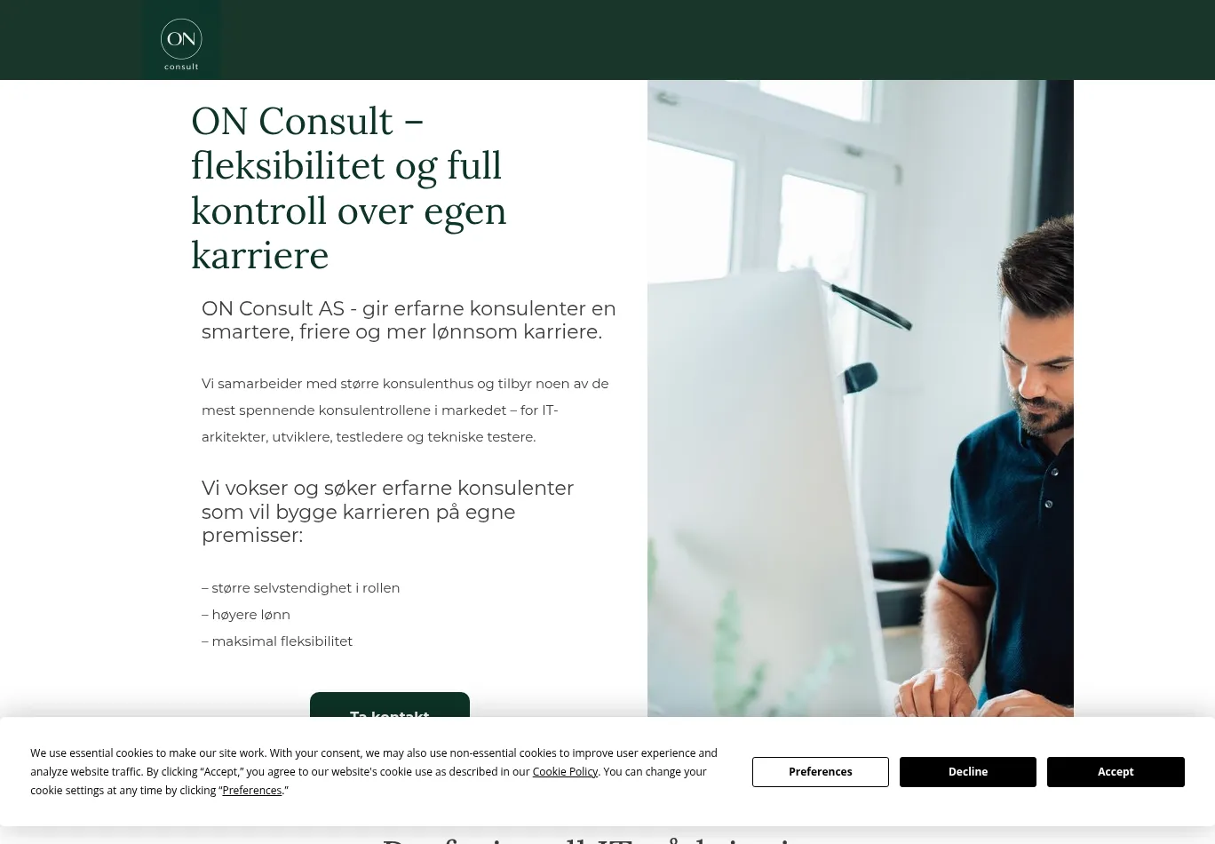 onconsult.no before consent screenshot