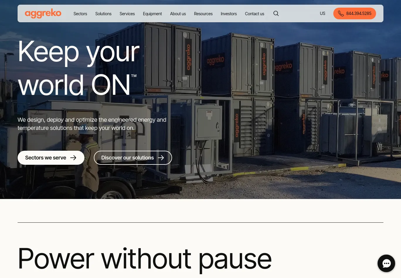aggreko.com before consent screenshot
