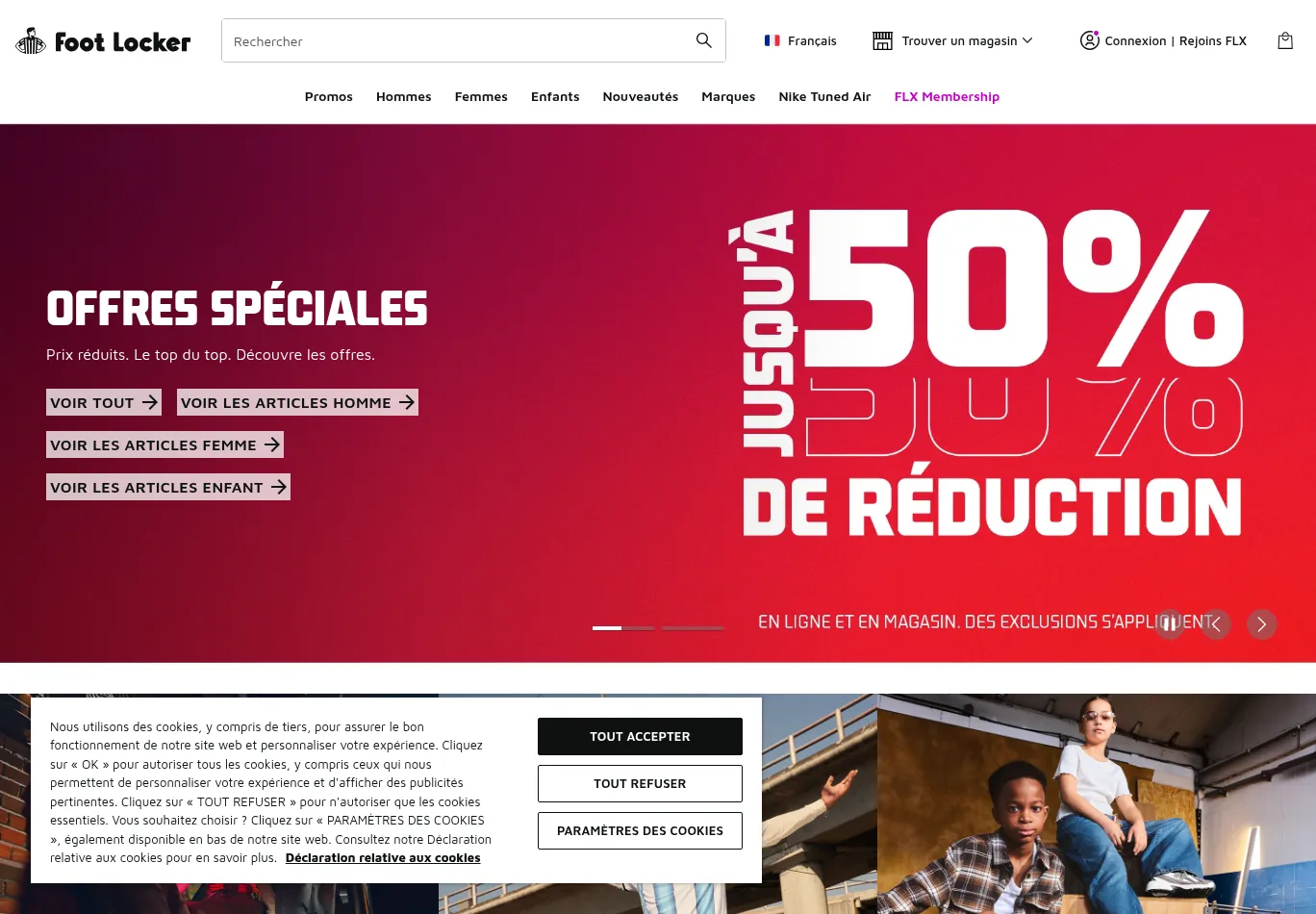 footlocker.fr before consent screenshot