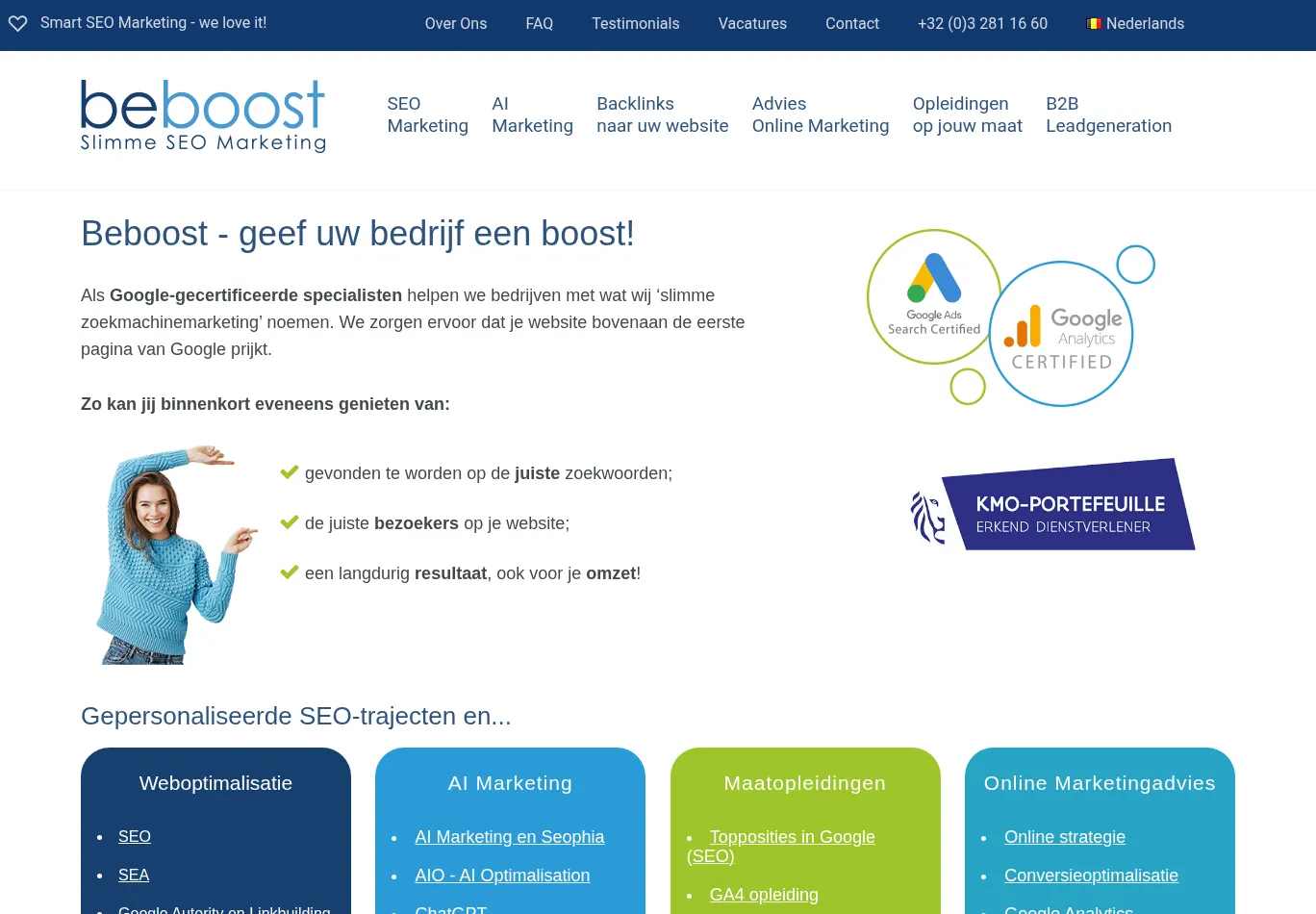 beboost.be before consent screenshot