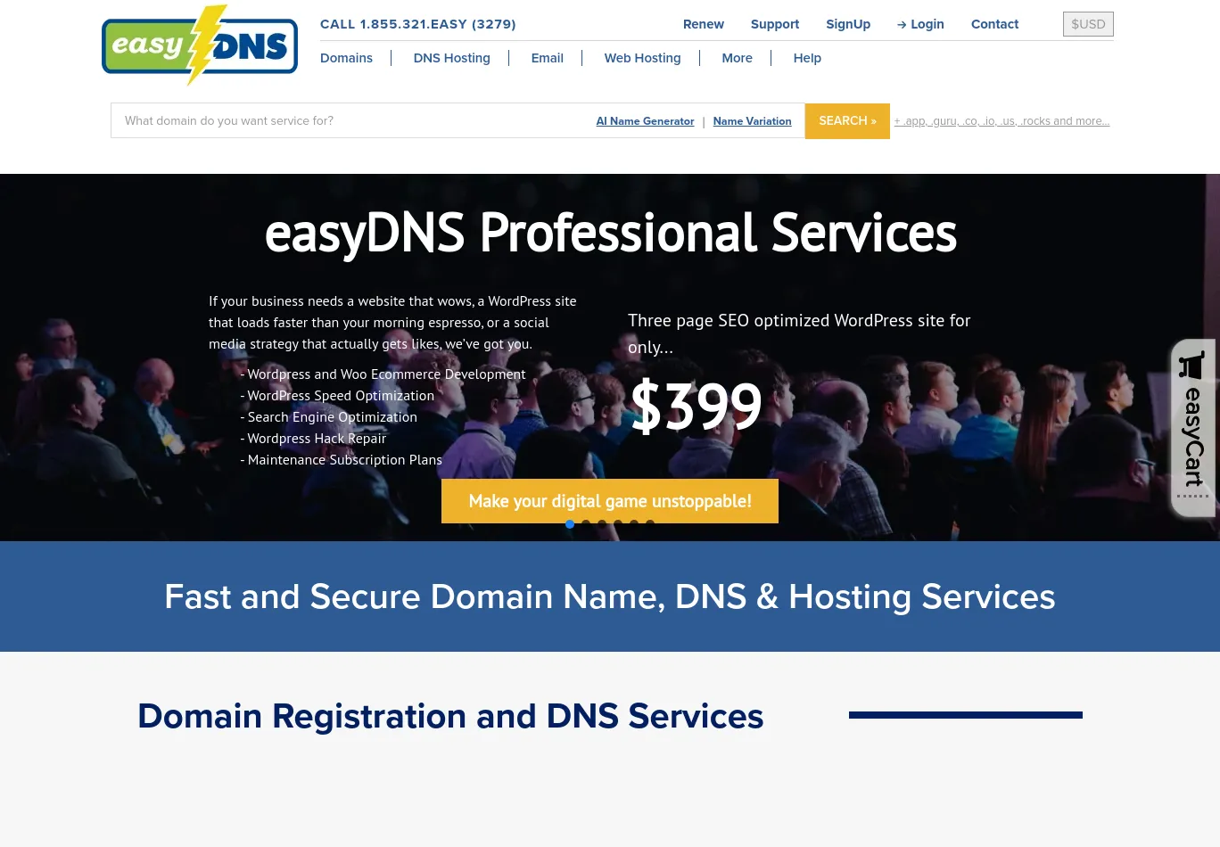 easydns.net screenshot