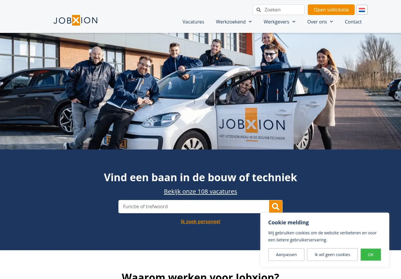 jobxion.nl before consent screenshot