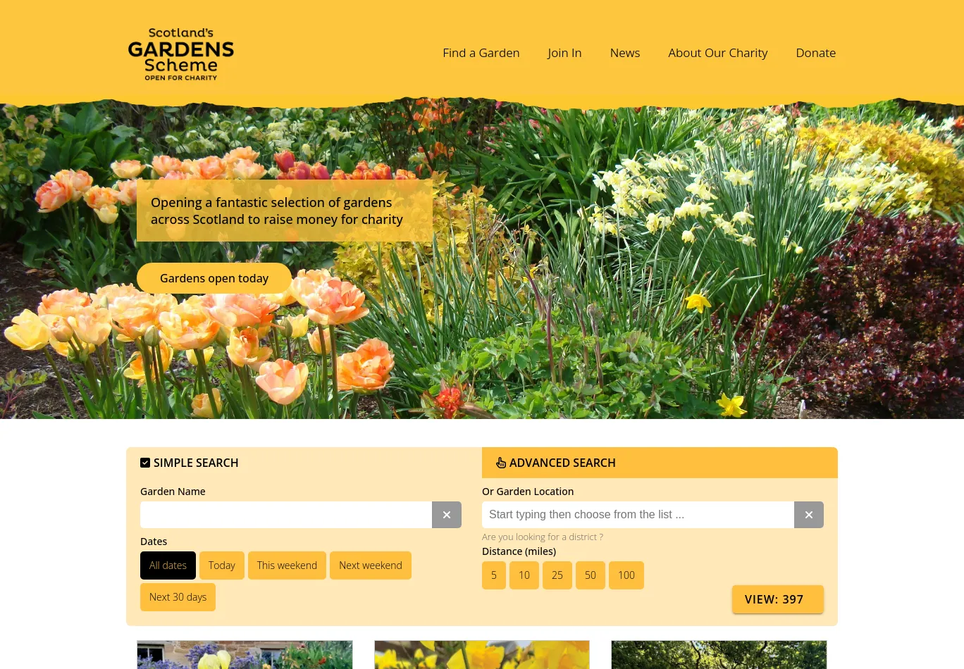 scotlandsgardens.org necessary only consent screenshot