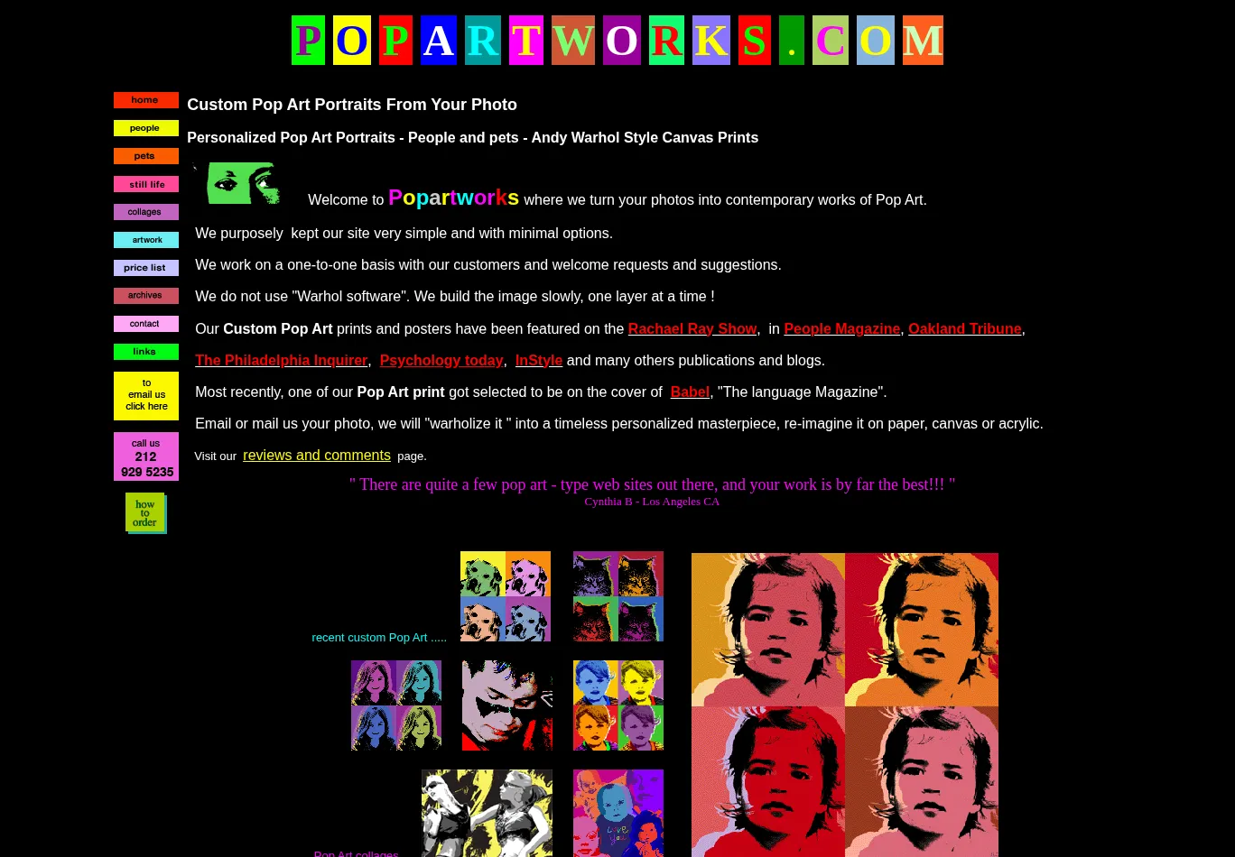 www.popartworks.com screenshot