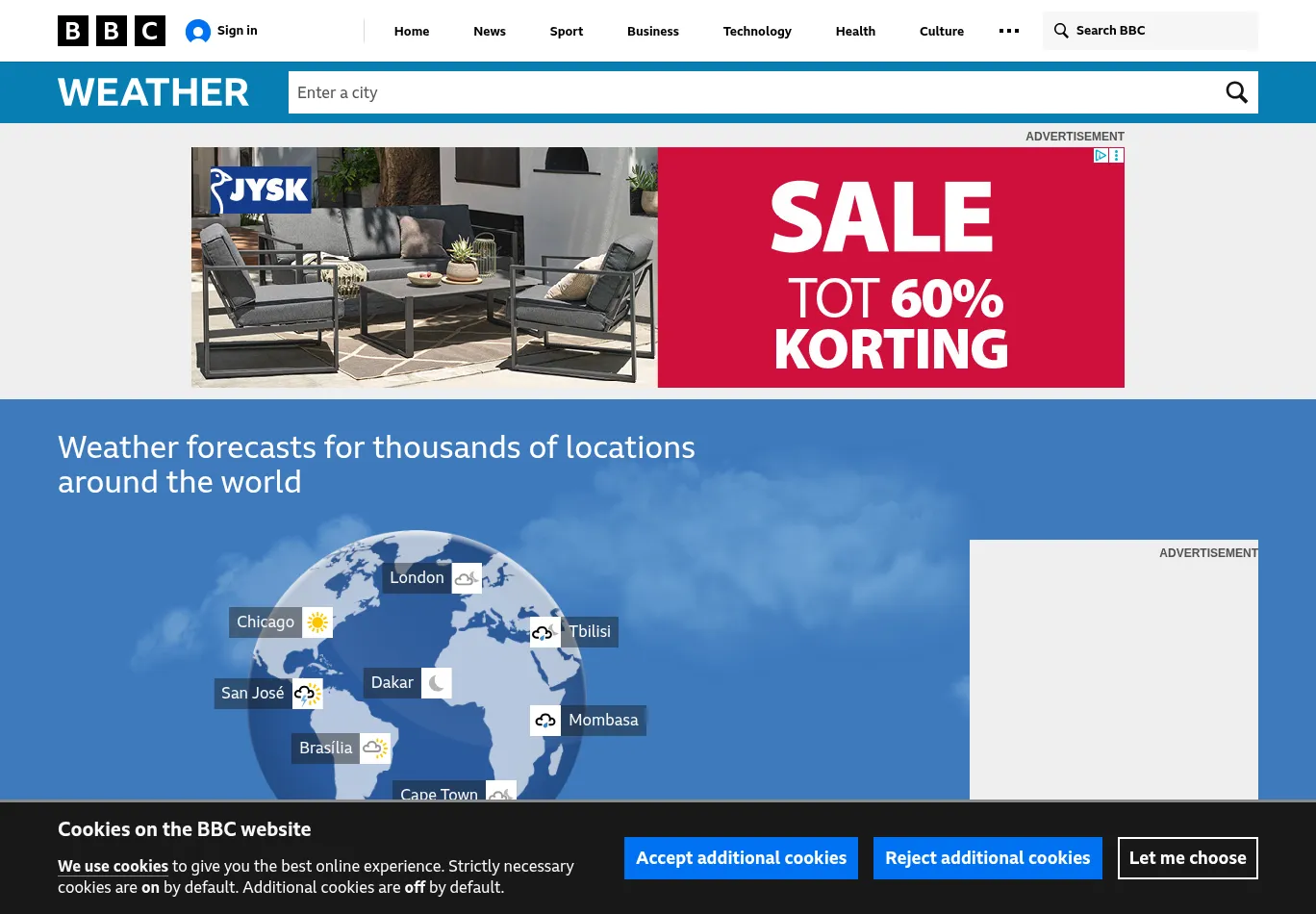 bbc.co.uk/weather screenshot