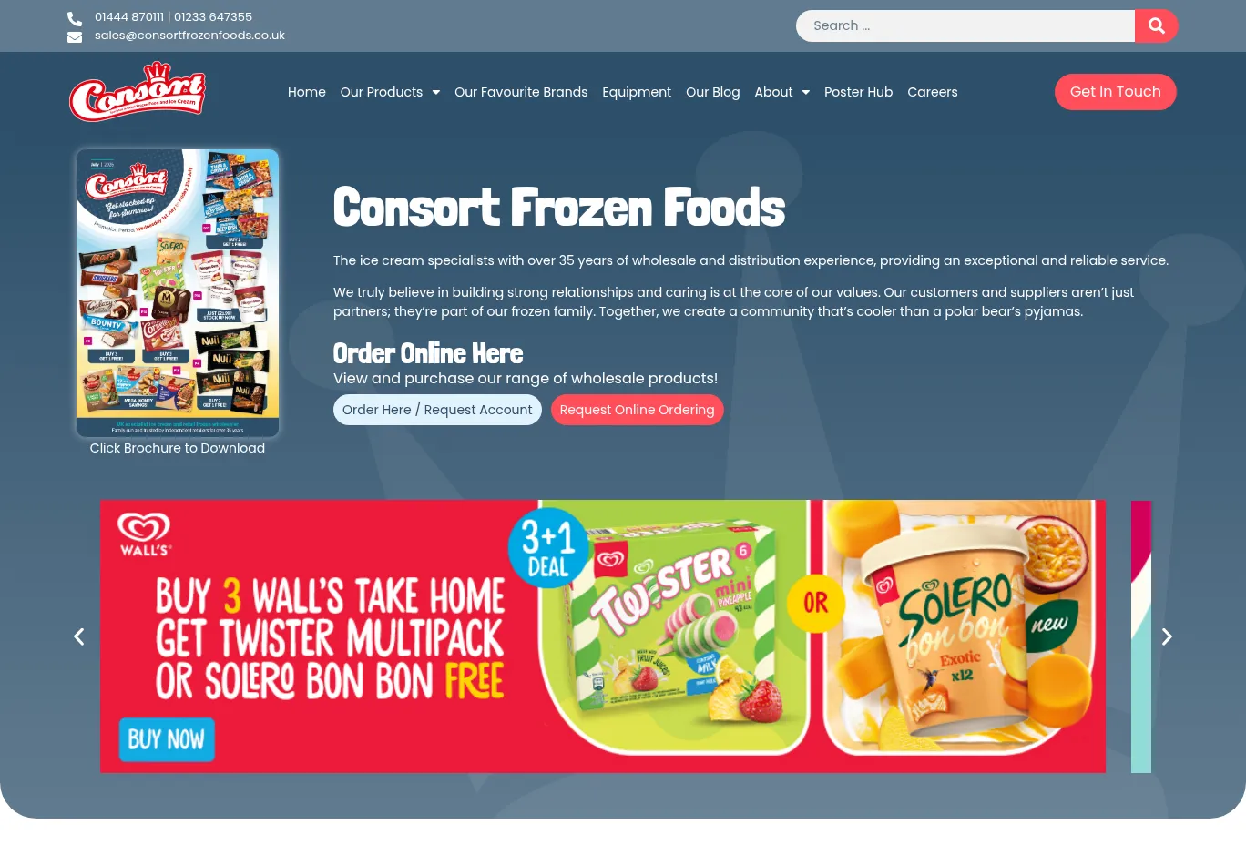 consortfrozenfoods.co.uk necessary only consent screenshot