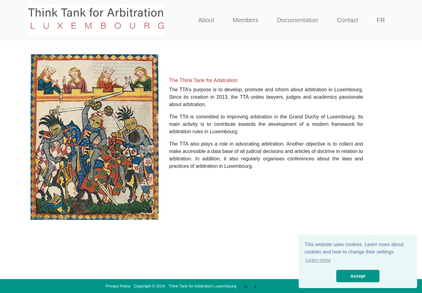 arbitration.lu before consent screenshot