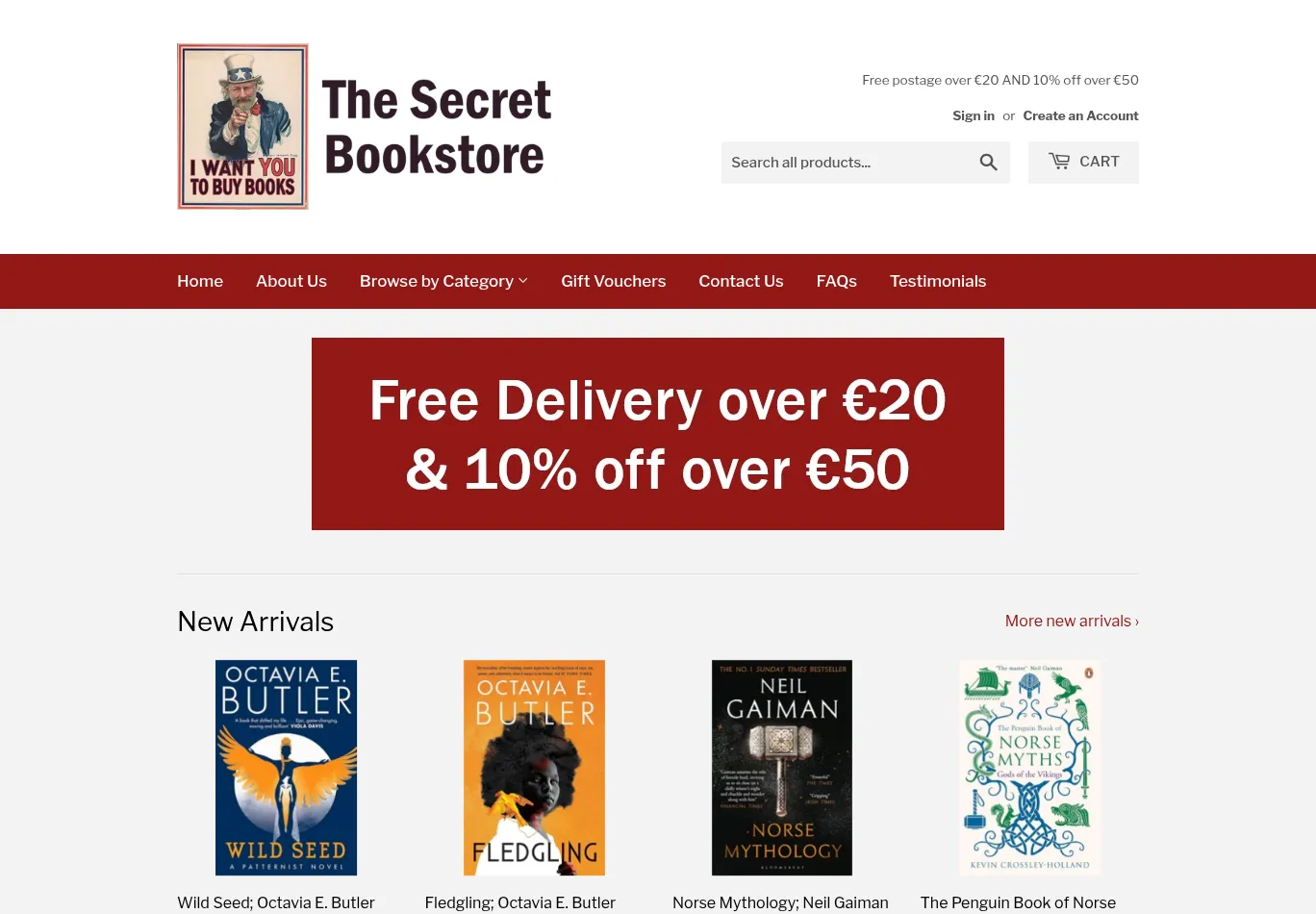 thesecretbookstore.ie screenshot