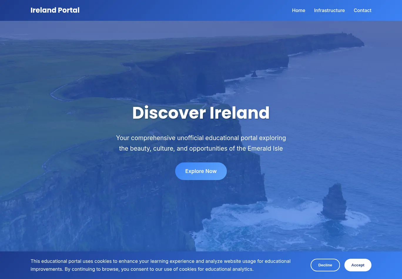 eflow-toll.ie before consent screenshot