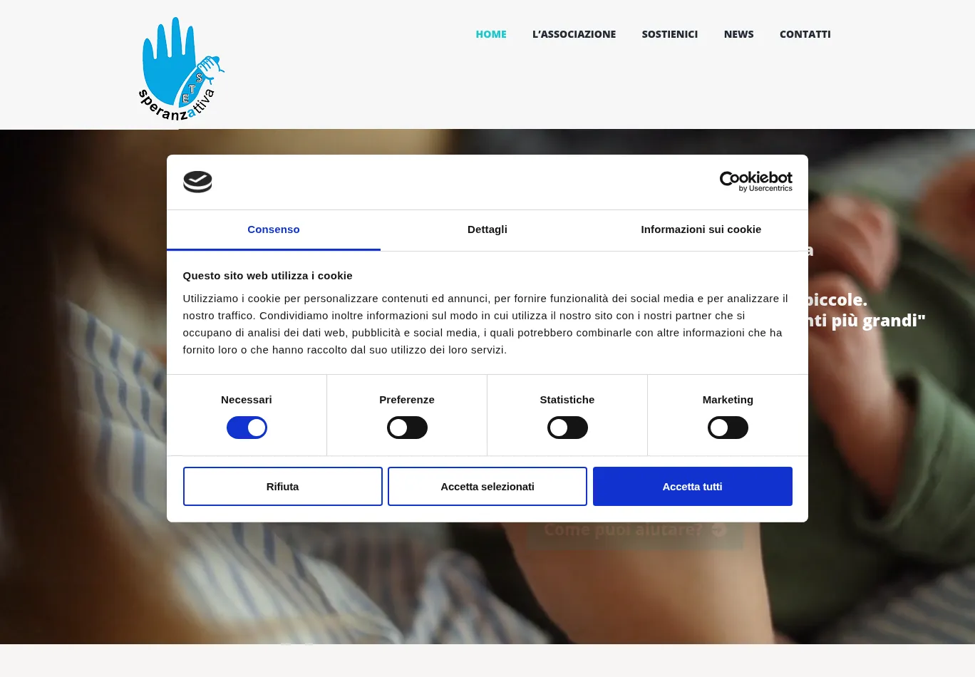 speranzaattivaonlus.it before consent screenshot