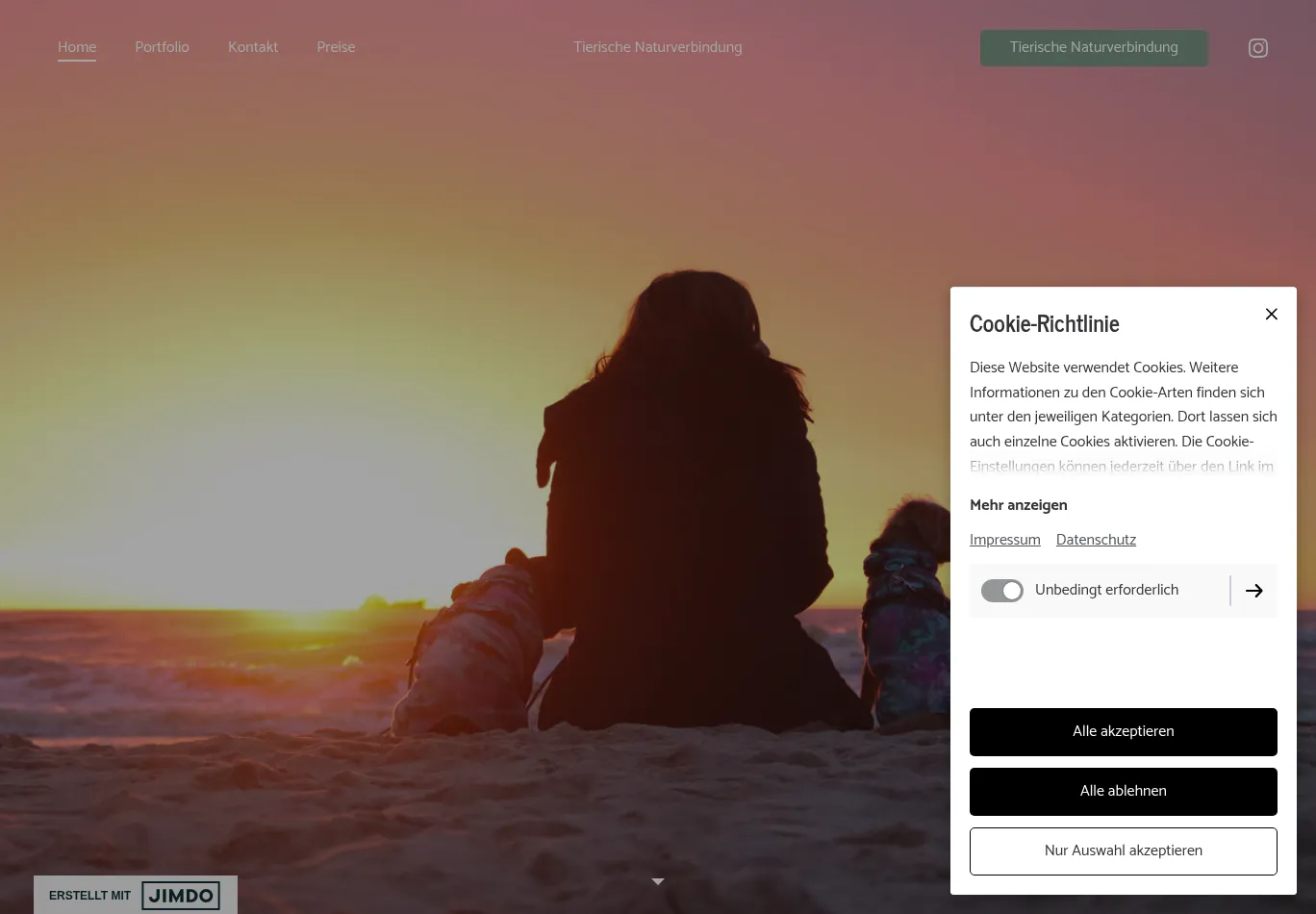 tierische-naturverbindung.de before consent screenshot
