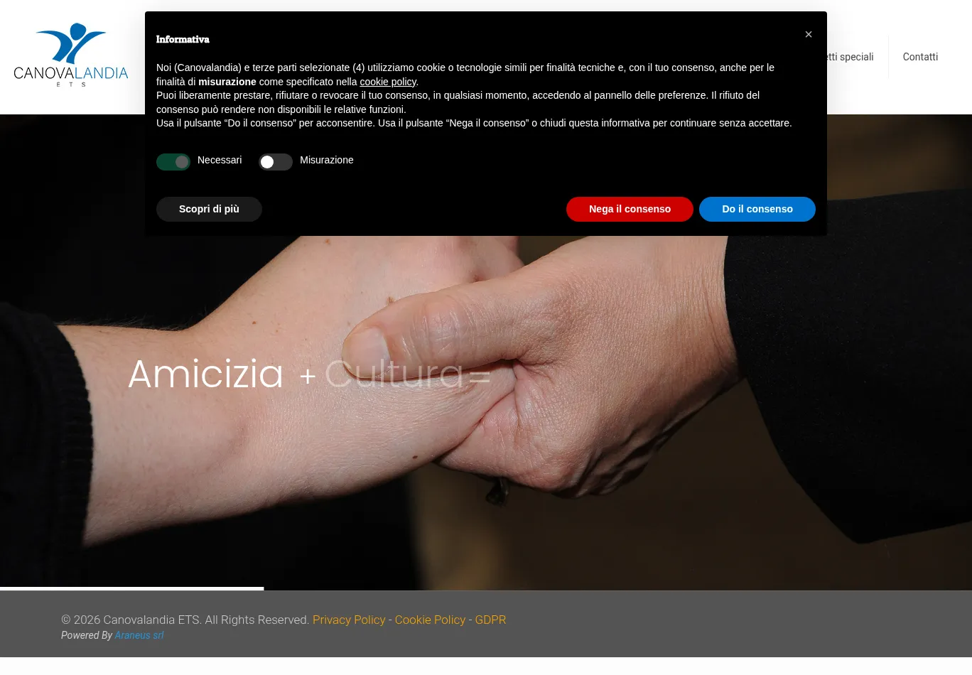 canovalandia.it before consent screenshot