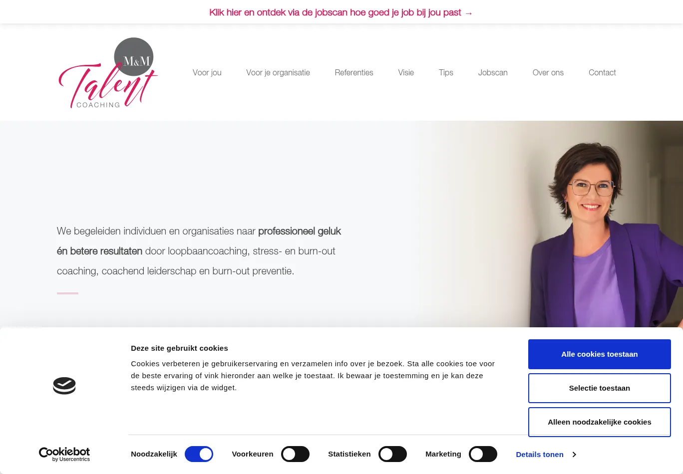 mmtalentcoaching.be before consent screenshot