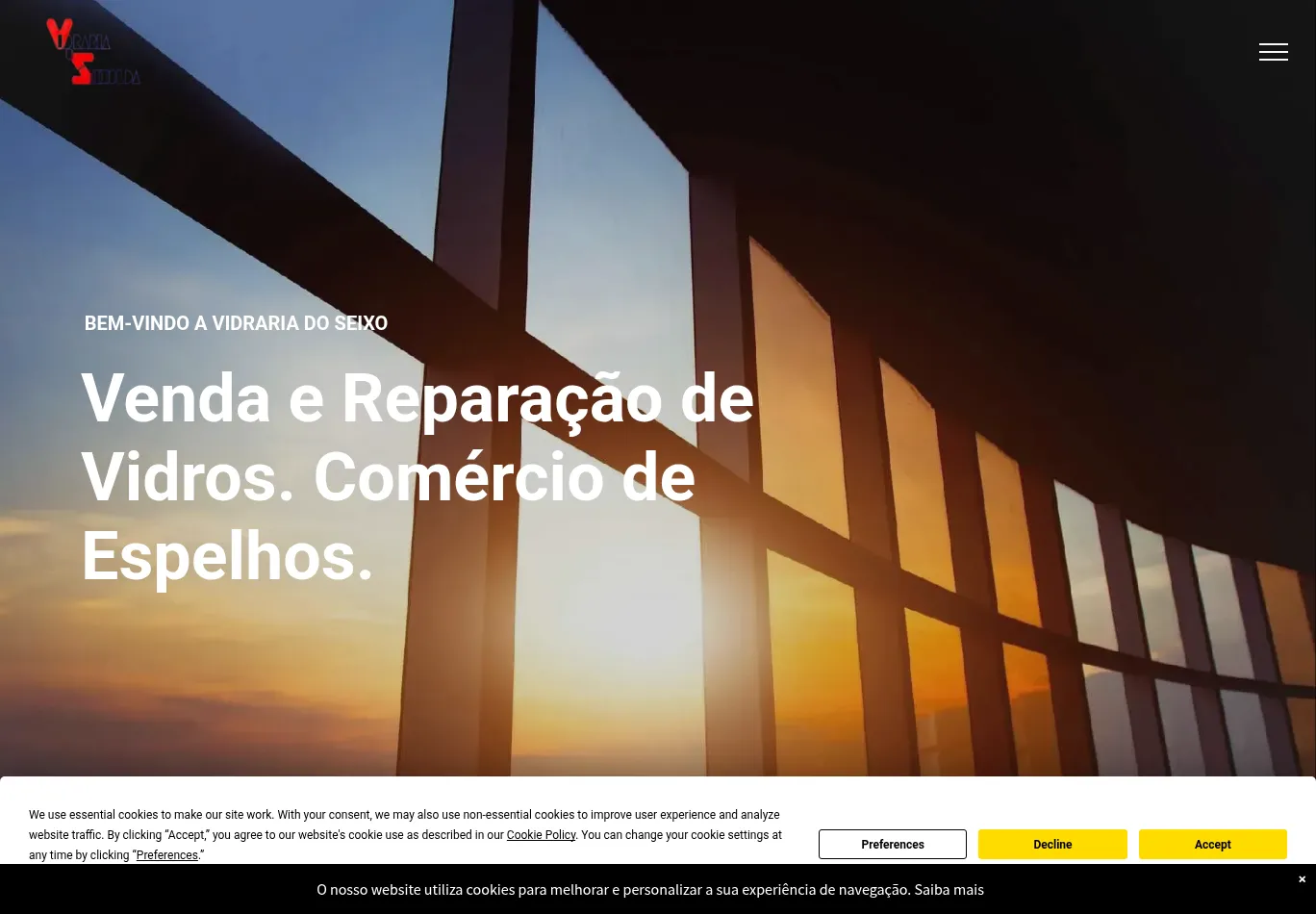 vidrariadoseixo.pt before consent screenshot