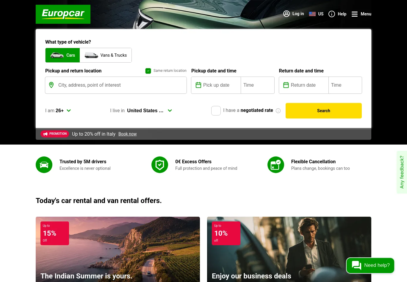europcar.com screenshot