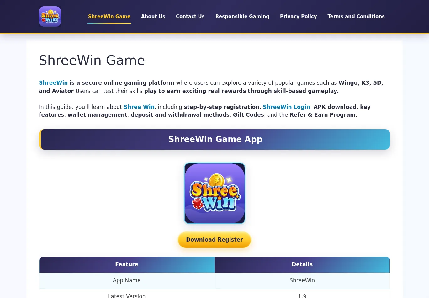 shreewin.games screenshot
