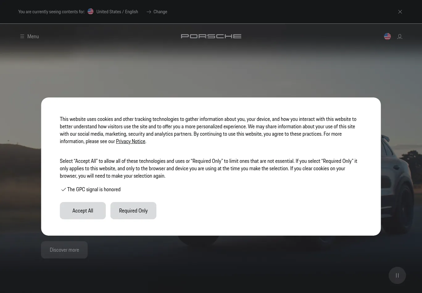 porsche.com screenshot