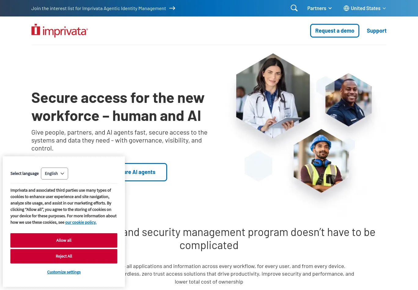 imprivata.com before consent screenshot