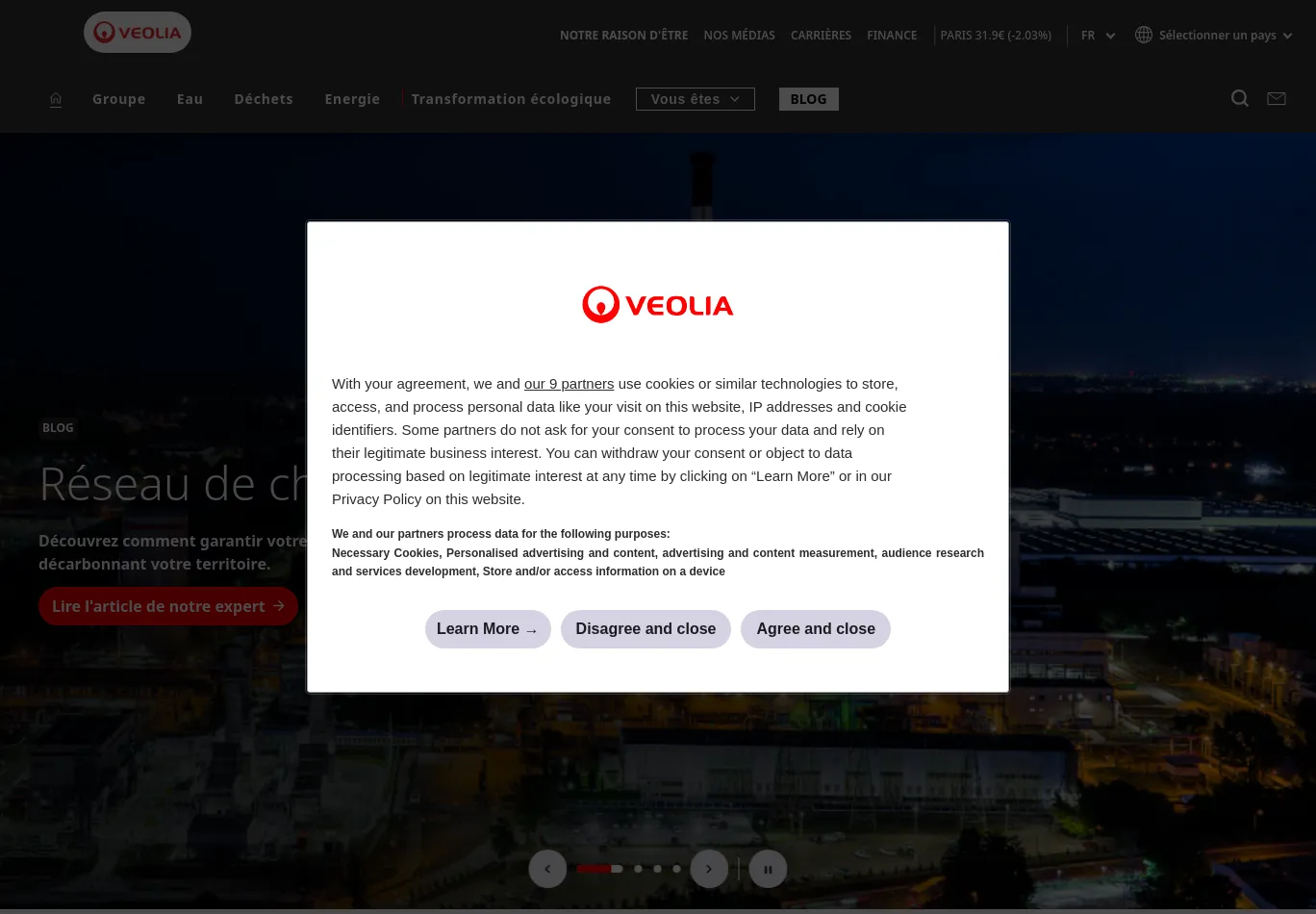 veolia.com before consent screenshot