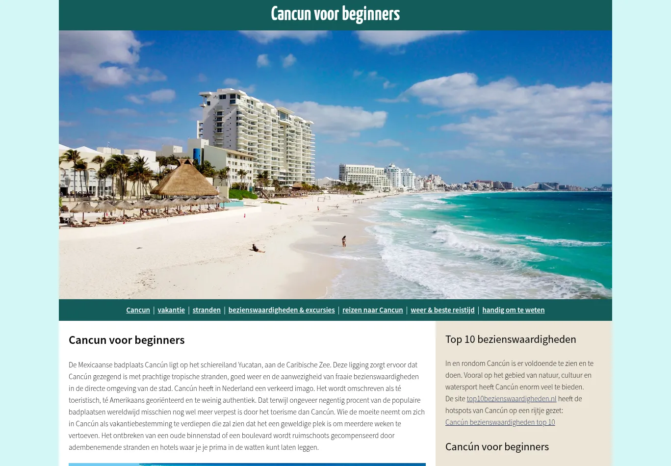 cancunvoorbeginners.nl screenshot