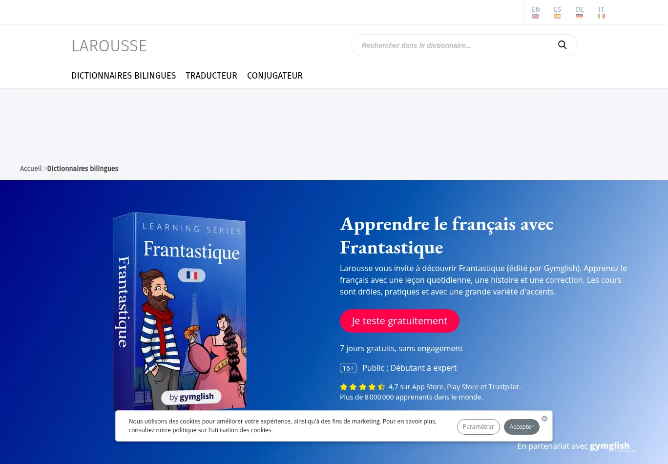 cours-francais.larousse.fr screenshot