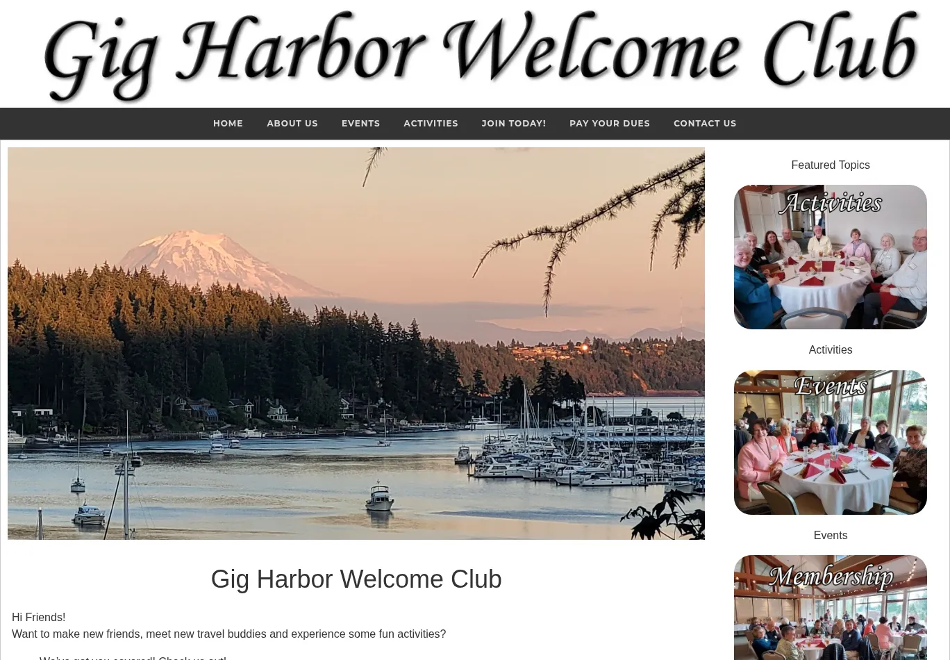 gigharborwelcomeclub.com screenshot