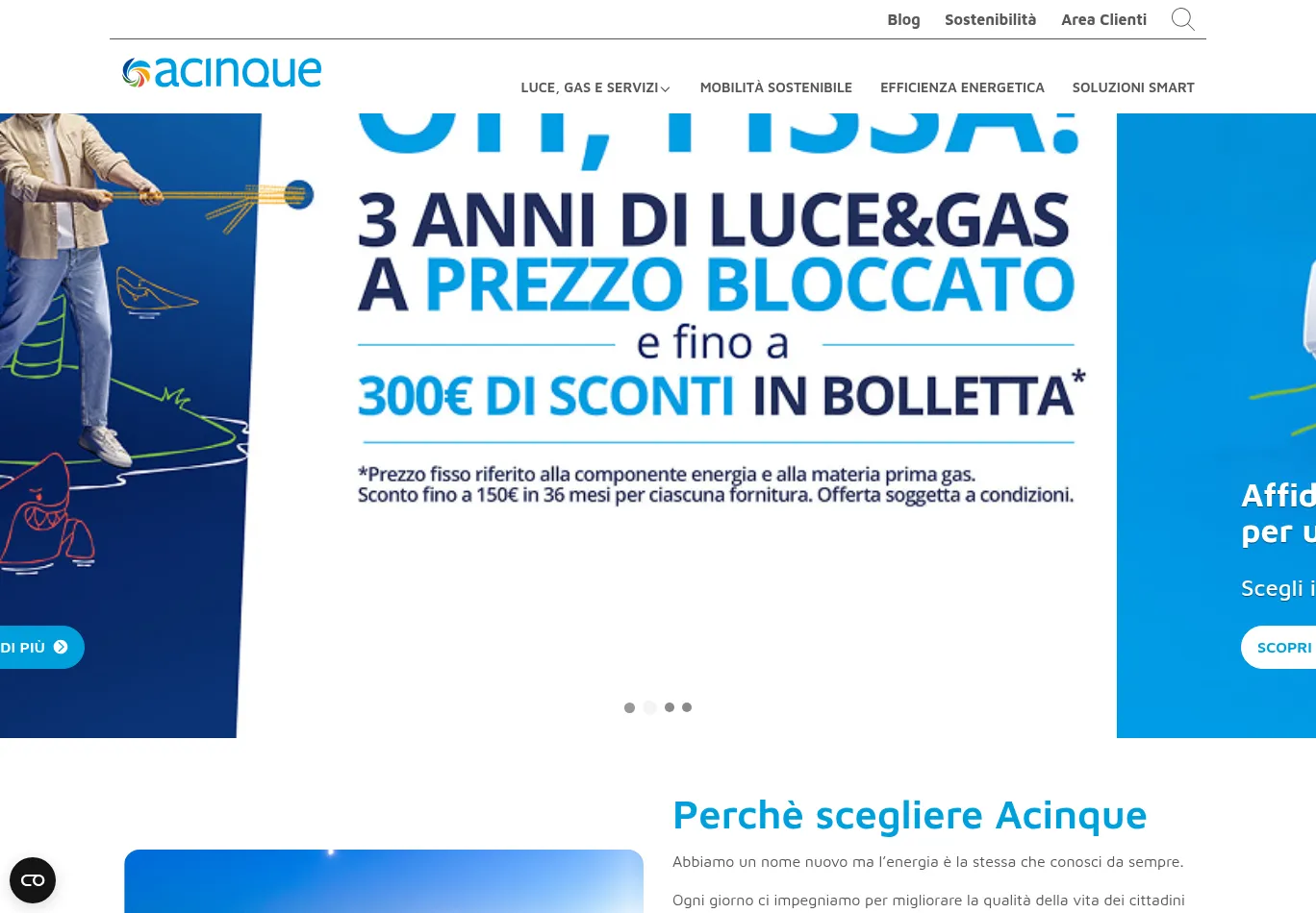 acinque.it necessary only consent screenshot