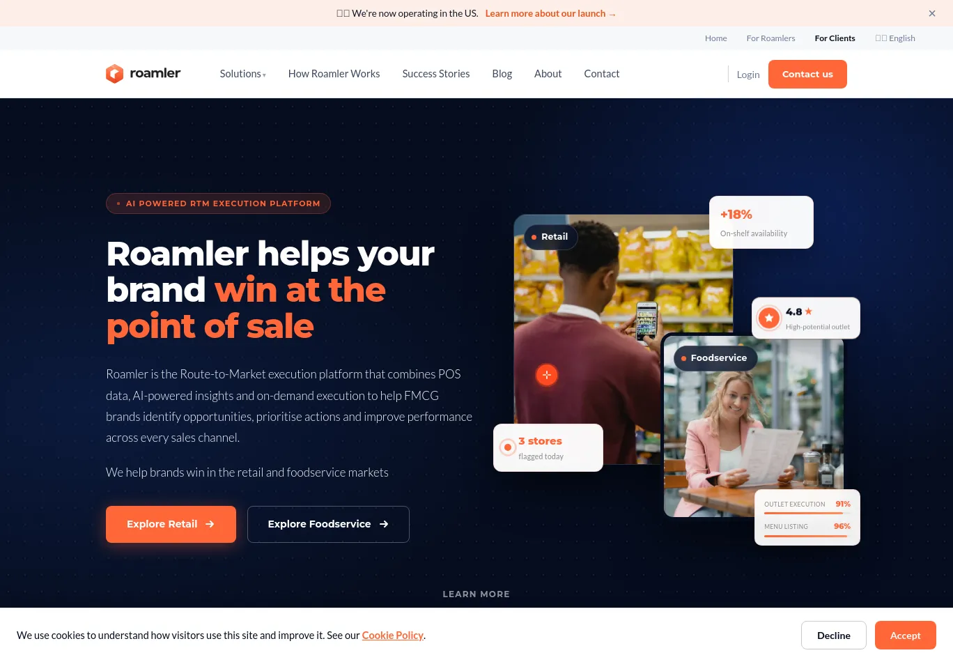 roamler.com before consent screenshot