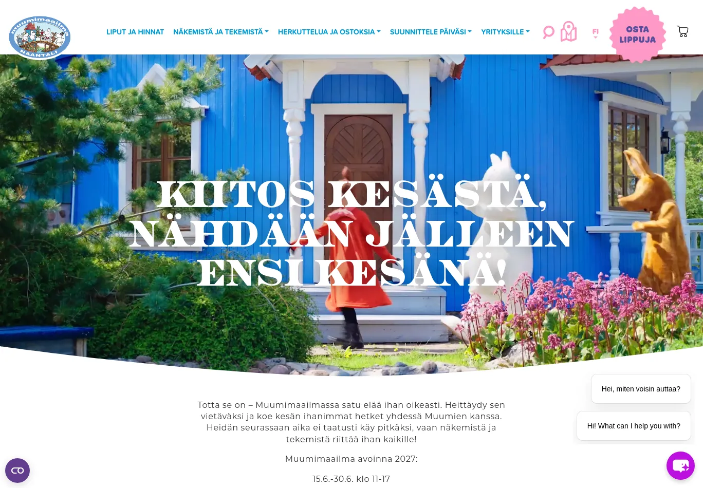 muumimaailma.fi screenshot