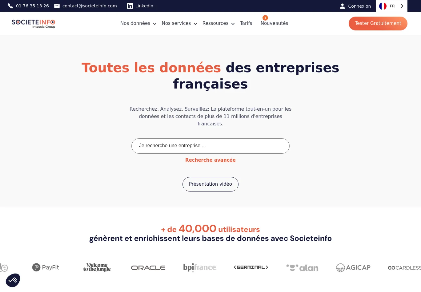 societeinfo.com screenshot