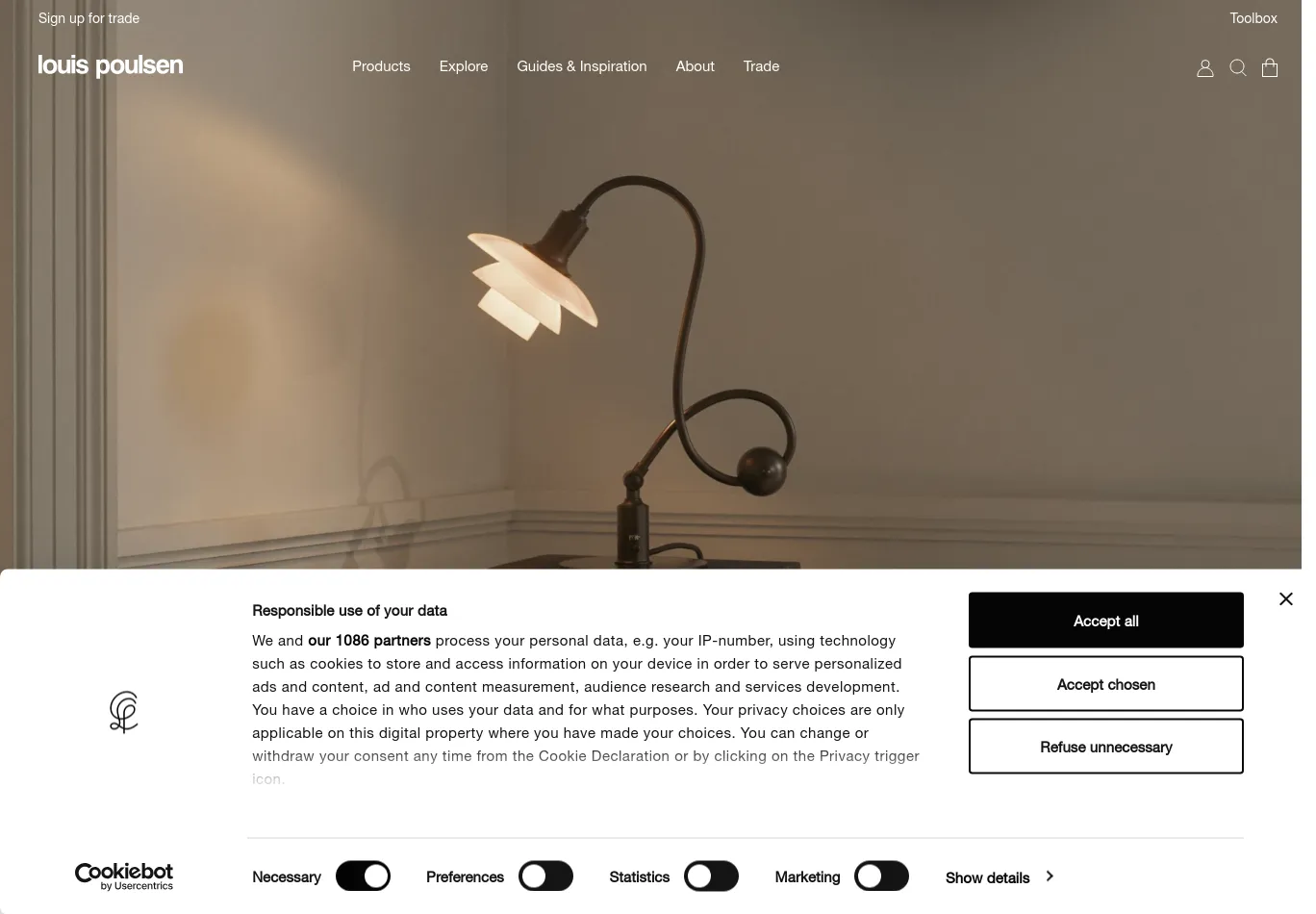louispoulsen.com before consent screenshot