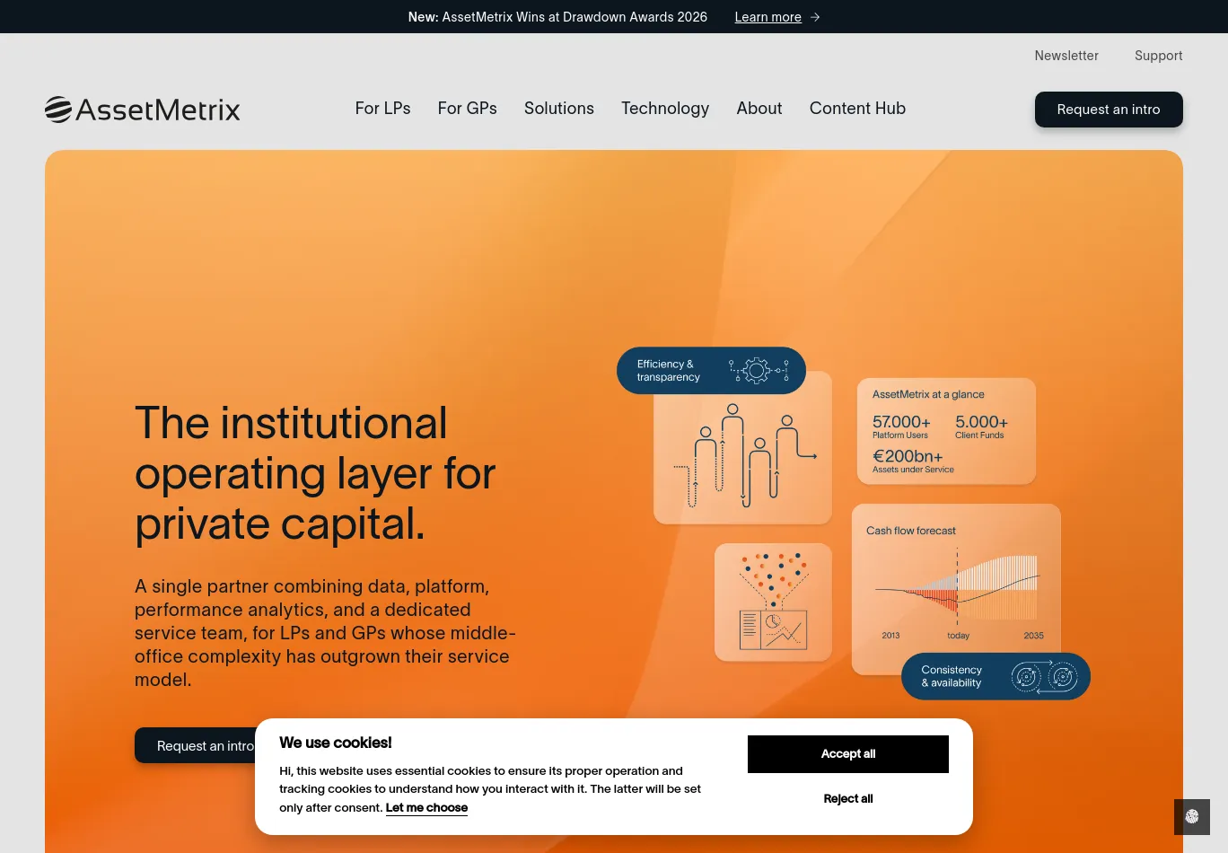 asset-metrix.com before consent screenshot